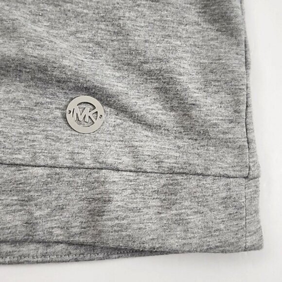 Michael Kors Women's Pullover Hoodie Heathered Grey Cotton Blend Stretch Size M - Picture 4 of 14